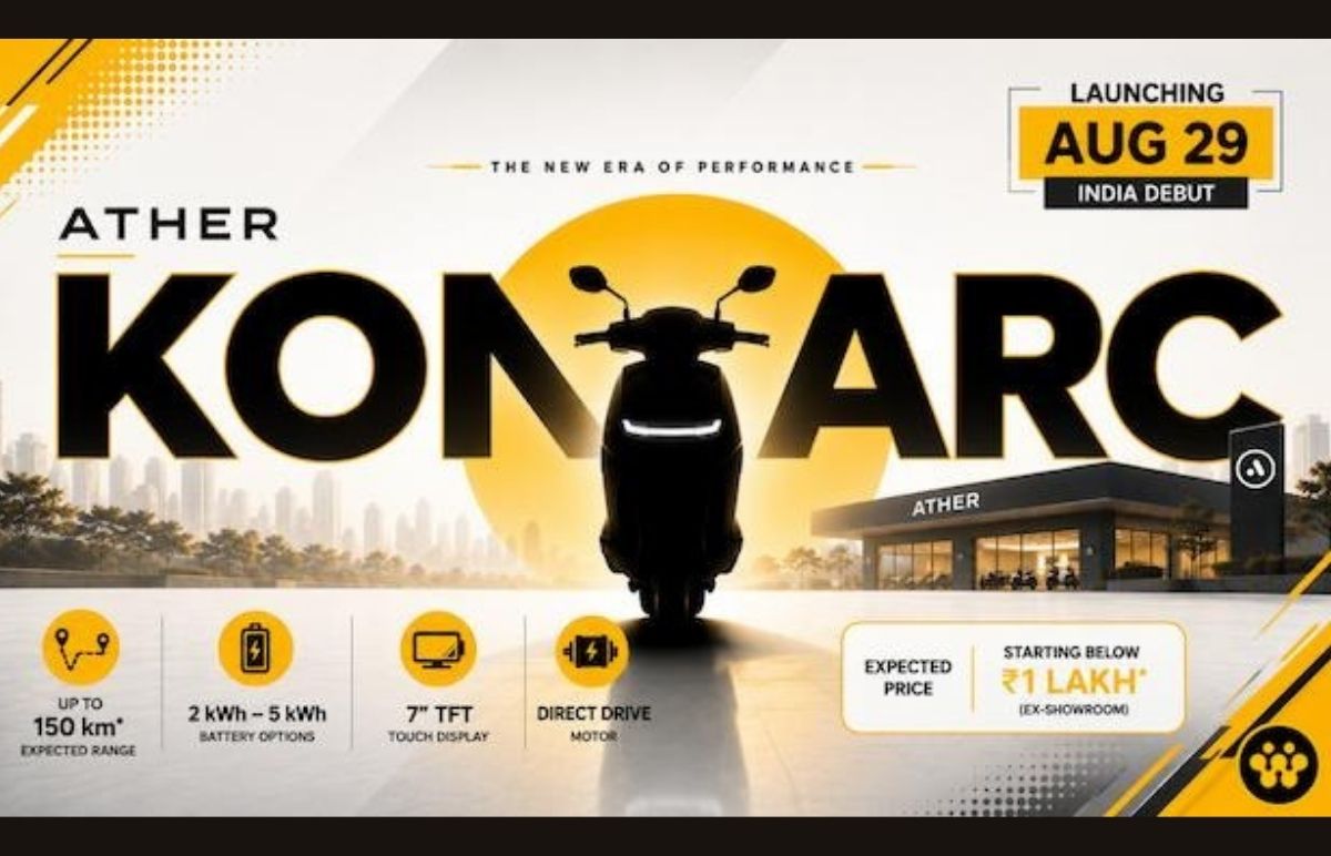 Ather Konarc Electric Scooter Launched at ₹99,999: Range, Battery, Features & Variants Featured Image